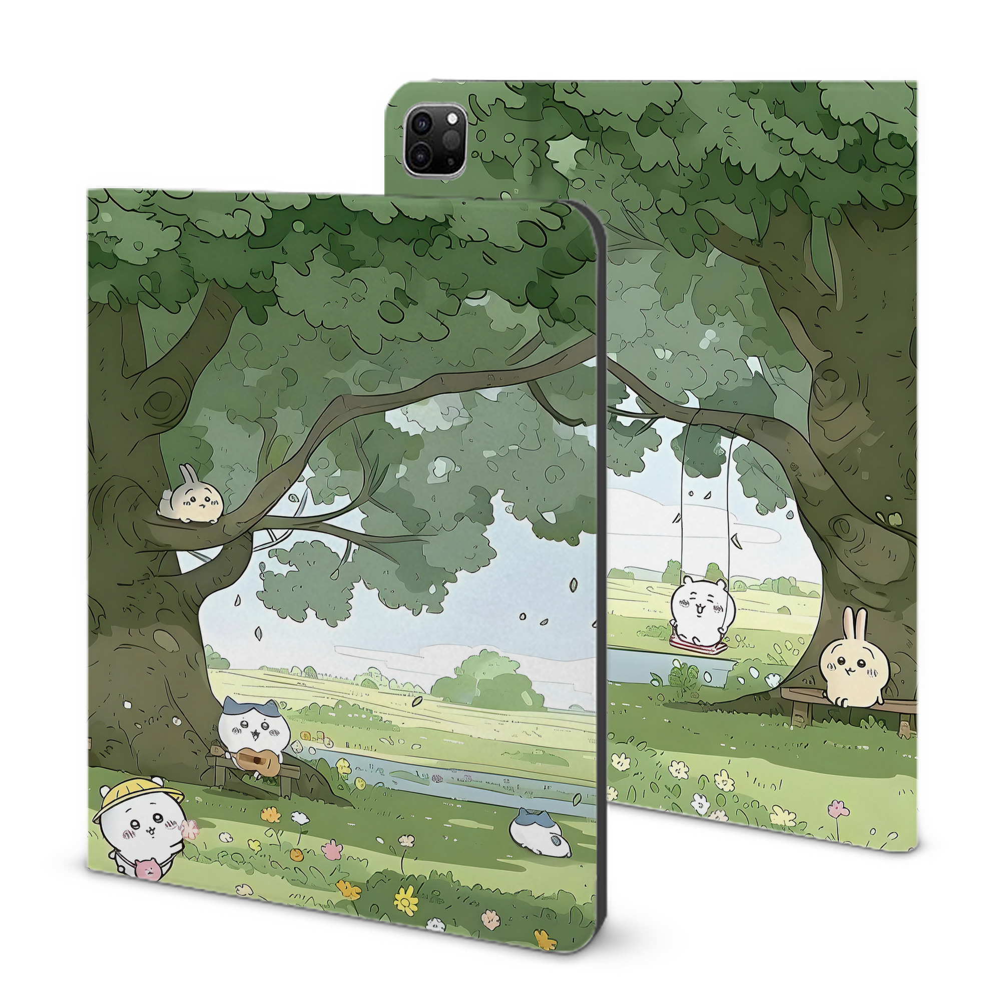 （画像用） ちいかわ Chii-kawa IPad ケース ブック型 PUレザー TPU 耐衝撃 軽量 薄型 ペン収納なし 全面保護 IPad 各モデル対応